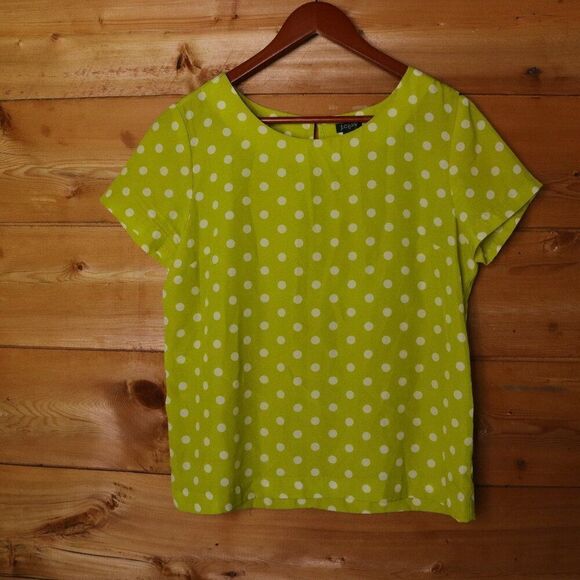 J. Crew | Short Sleeve Polka Dot Chiffon Top Small - Picture 1 of 5